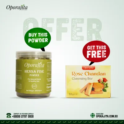 Oporajita Hena Fine Powder Get Rose Chandan Cleansing Bar